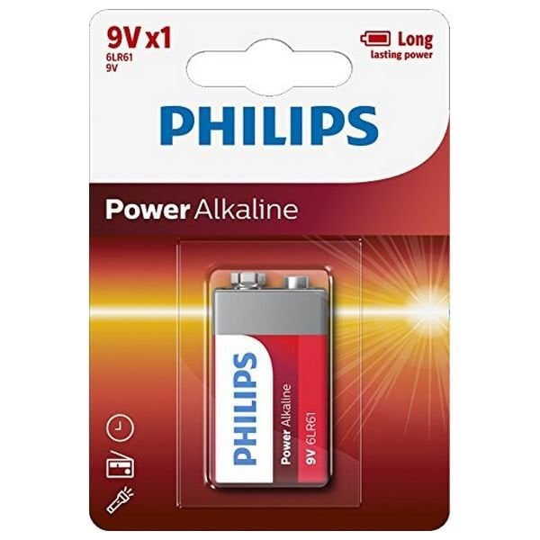 Paristo PHILIPS Power Alkaline 9V/6LR61 hinta ja tiedot | Paristot | hobbyhall.fi