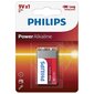 Paristo PHILIPS Power Alkaline 9V/6LR61 hinta ja tiedot | Paristot | hobbyhall.fi