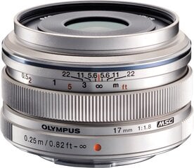 Olympus M.ZUIKO DIGITAL ED 17 mm F1.8, hopea hinta ja tiedot | Olympus Puhelimet, älylaitteet ja kamerat | hobbyhall.fi