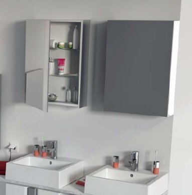 Peilikaappi Kolo Twins 50x70 cm, harmaa peilikaappi, harmaa hinta ja tiedot | Kylpyhuonekaapit | hobbyhall.fi