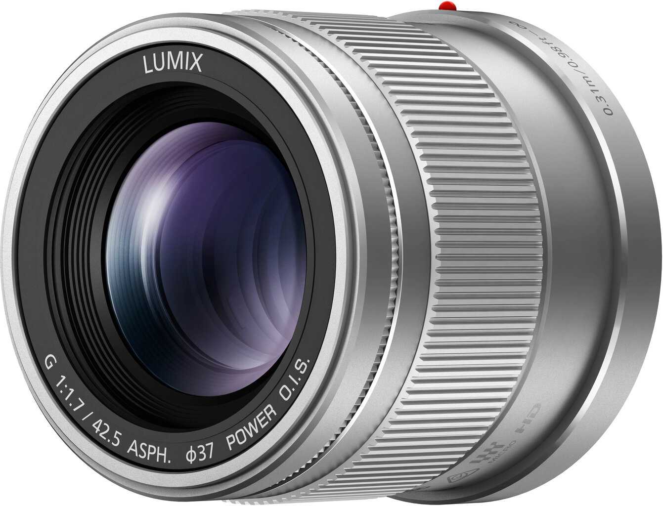 Panasonic LUMIX G 42.5mm / F1.7 ASPH. / POWER O.I.S. kamera. (H-HS043E-S) Silver hinta ja tiedot | Objektiivit | hobbyhall.fi