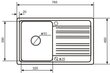 Aquasanita Notus SQ101, Keinotekoinen graniittinen tiskiallas, 120 Cerrus hinta ja tiedot | Keittiöaltaat | hobbyhall.fi