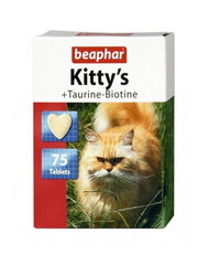 Beaphar Kittys kissojen ravintolisä Tauriini+Biotiini, 75 kpl hinta ja tiedot | Kissan herkut | hobbyhall.fi