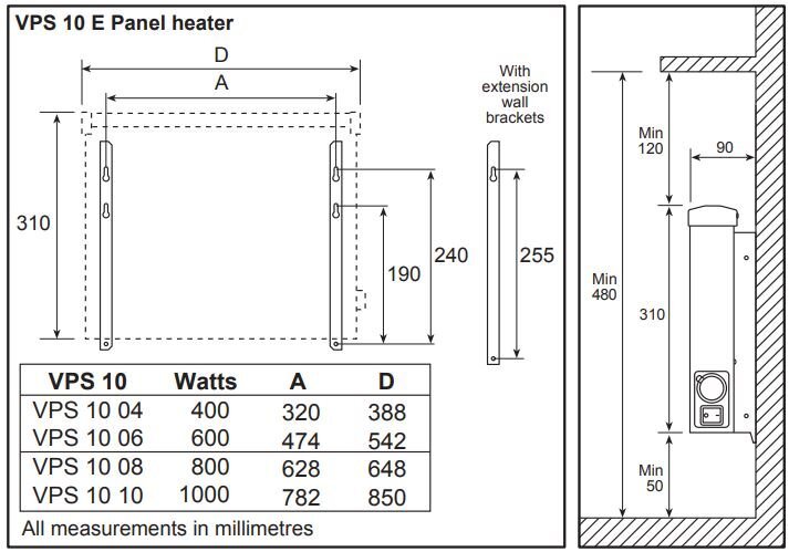 Roiskesuojattu sähkölämmitin VPS1008 EM 800W hinta ja tiedot | Lämmittimet | hobbyhall.fi