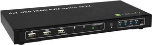 KVM-kytkin Techly HDMI/USB 4x1 4K * 60 Hz äänen kanssa hinta ja tiedot | Verkkokytkimet | hobbyhall.fi