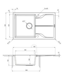 Deante graniittinen keittiön pesuallas Deante Andante Flush ZQN S11F, Metalliharmaa hinta ja tiedot | Keittiöaltaat | hobbyhall.fi