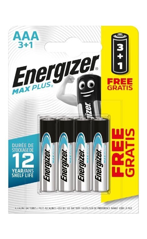 PARISTO ENERGIZER MAX PLUS AAA 2400 LR03 B3+1 1,5V alkali hinta ja tiedot | Paristot | hobbyhall.fi