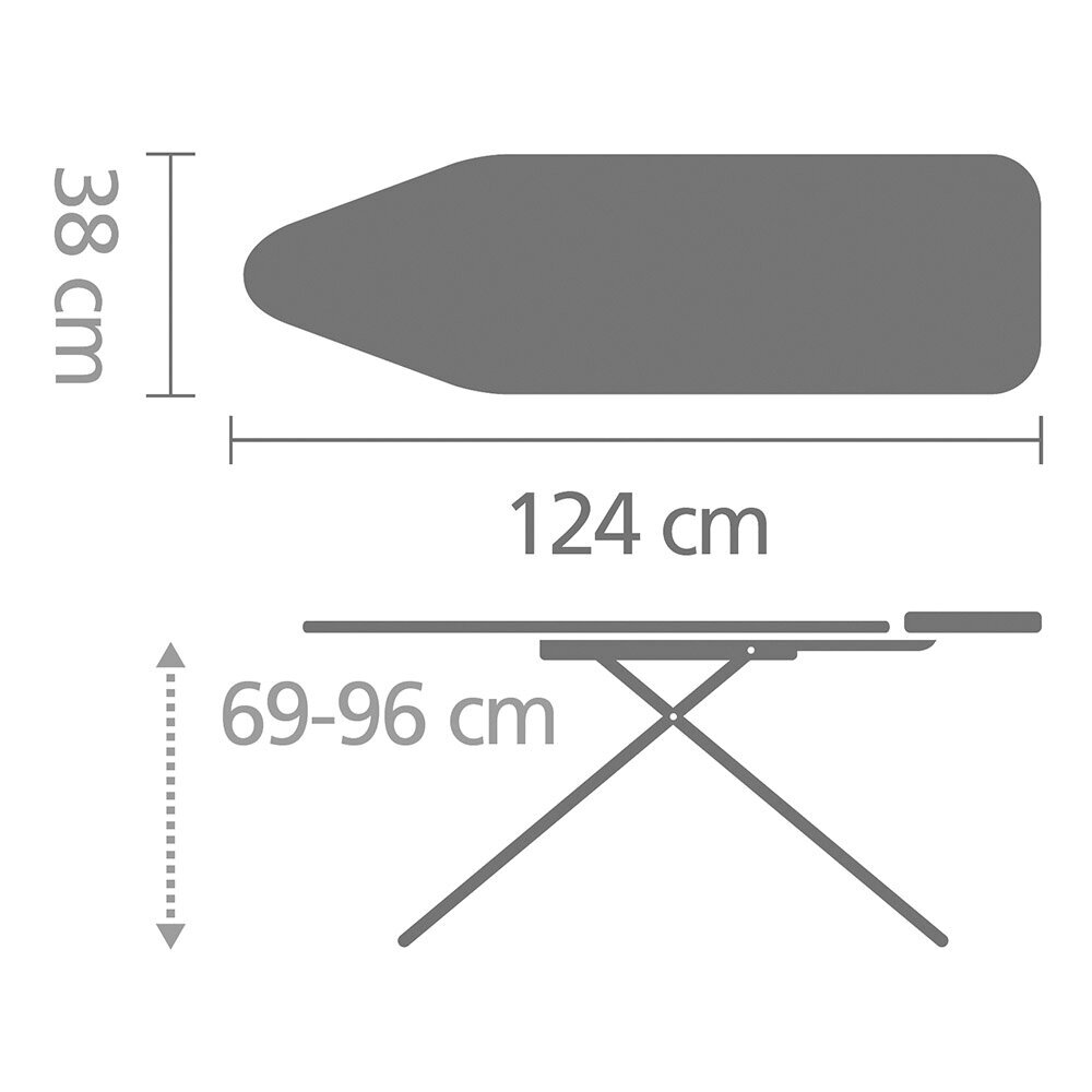 Silityslauta B, 124x38 cm musta runko Morning Breeze hinta ja tiedot | Silityslaudat | hobbyhall.fi