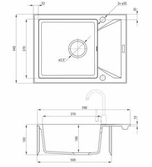 Deante Evora ZQJ 511A, Graniittinen tiskiallas, Beige hinta ja tiedot | Keittiöaltaat | hobbyhall.fi