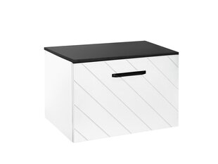 Besco Floo 120 kylpyhuonekaappi ohuella mustan värisellä työtasolla, valkoinen/musta hinta ja tiedot | Besco Huonekalut ja sisustus | hobbyhall.fi