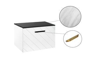 Kylpyhuonekaappi Besco Floo 160 Slim marmorityötasolla, valkoinen/kultainen hinta ja tiedot | Besco Huonekalut ja sisustus | hobbyhall.fi