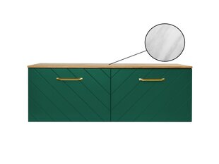 Kylpyhuonekaappi Besco Floo 160 Slim marmorityötasolla, vihreä/kultainen hinta ja tiedot | Besco Huonekalut ja sisustus | hobbyhall.fi