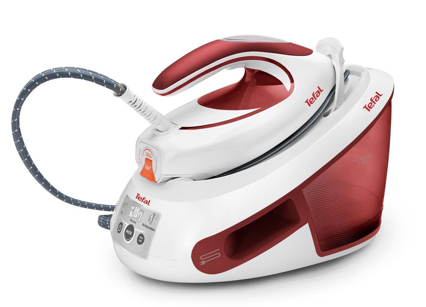 Höyrysilitysasema Tefal Express Anti-Calc SV8030 2800 W 1,8 L Durilium-pohja punainen, valkoinen hinta ja tiedot | Silityskeskukset | hobbyhall.fi