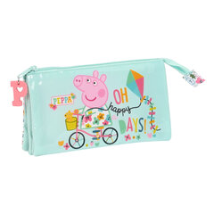 Penaali kolmella vetoketjulla Peppa Pig (Pipsa Possu) Cozy corner Vaaleansininen (22 x 12 x 3 cm) hinta ja tiedot | Toimistotarvikkeet | hobbyhall.fi