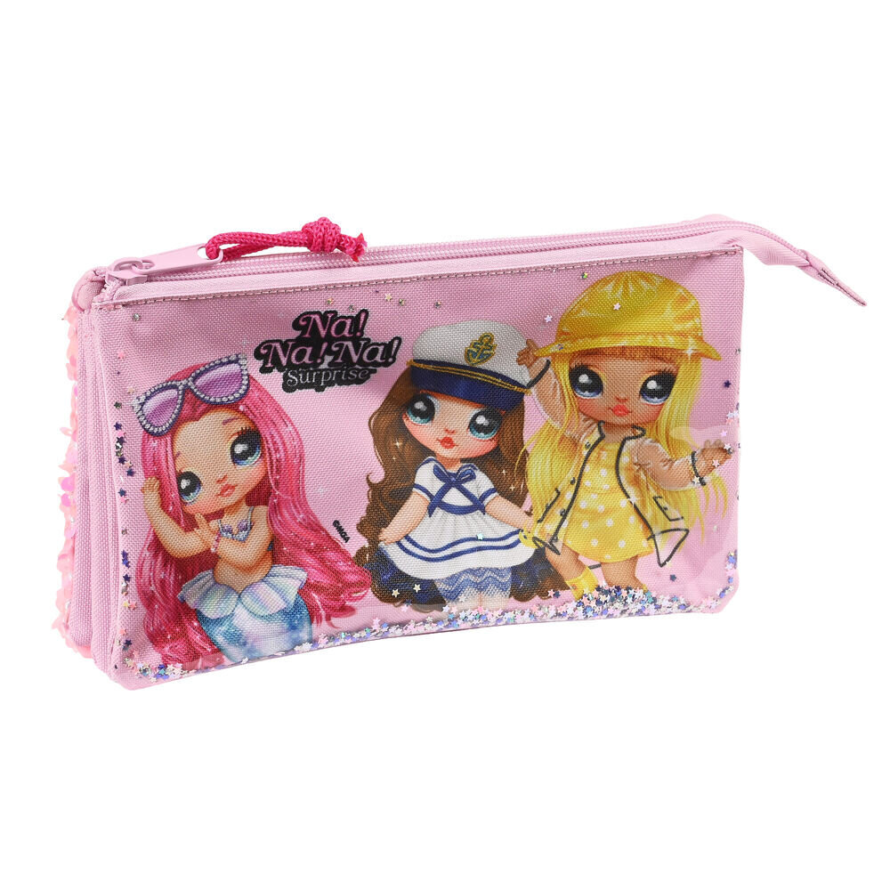 Penaali, jossa on kolme vetoketjua Na!Na!Na! Surprise Sparkles Pink (22 x 12 x 3 cm) hinta ja tiedot | Toimistotarvikkeet | hobbyhall.fi