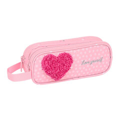 Penaali kahdella vetoketjulla Safta Love Yourself Pink (21 x 8 x 6 cm) hinta ja tiedot | Toimistotarvikkeet | hobbyhall.fi