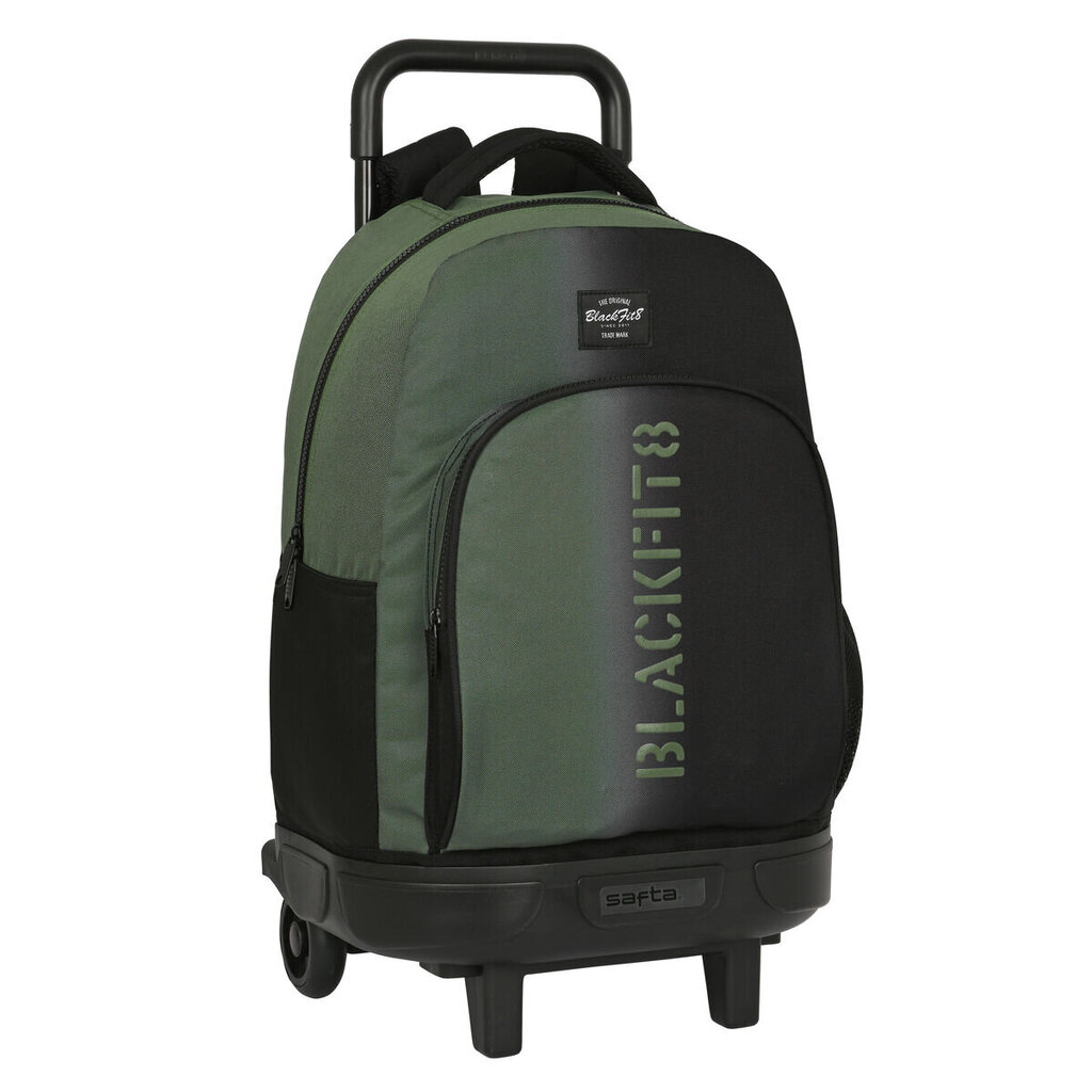 BlackFit8 Gradient koululaukku pyörillä Musta Military Green (33 x 45 x 22 cm) hinta ja tiedot | Koulureput ja -laukut | hobbyhall.fi