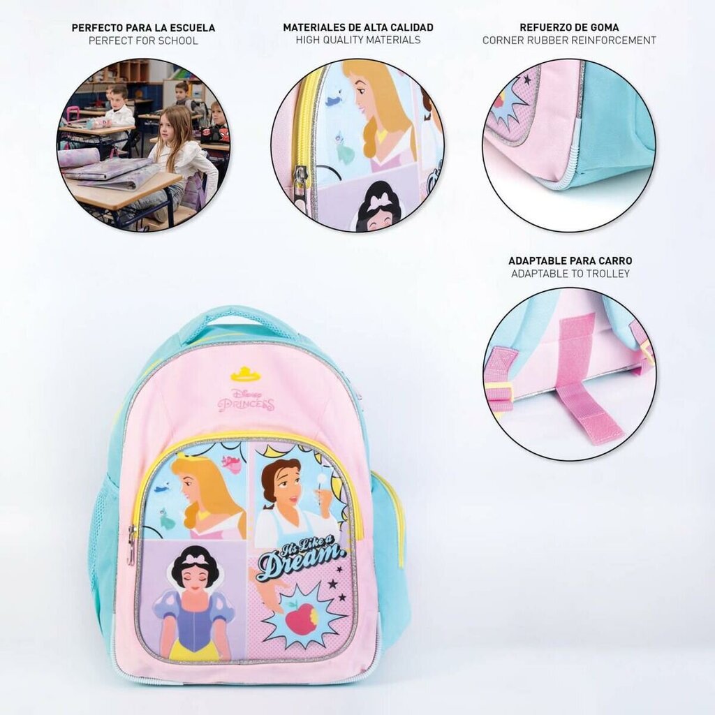 Koulureppu Prinsessat Disney Vaaleanpunainen (32 x 15 x 42 cm) hinta ja tiedot | Koulureput ja -laukut | hobbyhall.fi