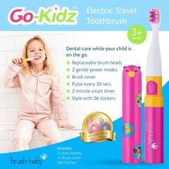 Brush Baby Go-Kidz sähköhammasharja ajastimella - vaaleanpunainen (3+) hinta ja tiedot | Brush Baby Kauneudenhoitolaitteet | hobbyhall.fi