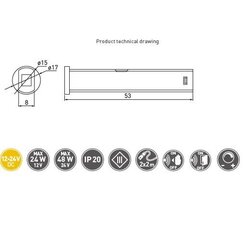 GTV kosketukseton yleiskytkin (kaksinopeuksinen tai lähestymiskytkin), valkoinen, 12V DC, himmennettävä AE-WBBUNI-10DIM hinta ja tiedot | GTV Kodin remontointi | hobbyhall.fi