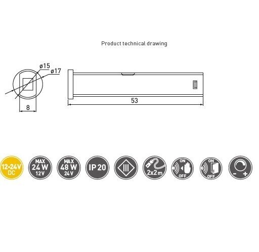 GTV kosketukseton yleiskytkin (kaksinopeuksinen tai lähestymiskytkin), valkoinen, 12V DC, himmennettävä AE-WBBUNI-10DIM hinta ja tiedot | Kytkimet ja pistorasiat | hobbyhall.fi