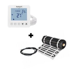 Lattialämmitysverkko Warmset Musta ja ohjelmoitava termostaatti Feelspot WTH22.16 WiFi hinta ja tiedot | Lattialämmitys | hobbyhall.fi