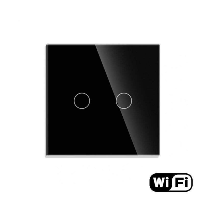 WiFi kaksipiiriinen kosketuskytkin, musta 600W hinta ja tiedot | Kytkimet ja pistorasiat | hobbyhall.fi