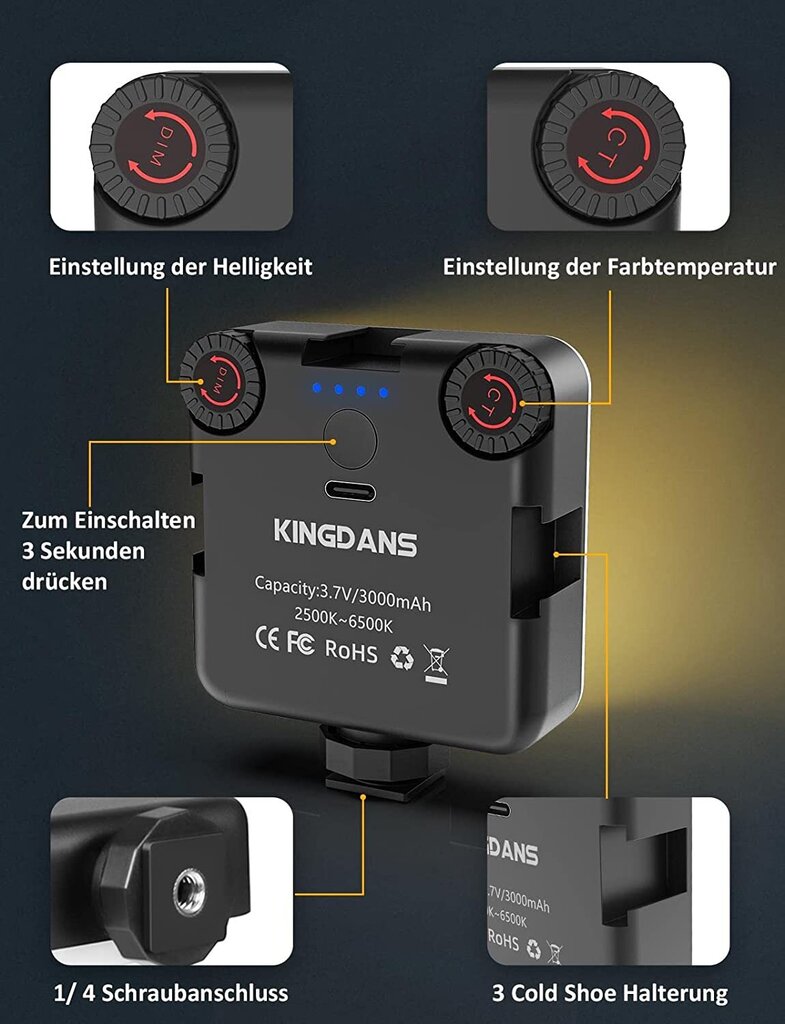 Valaistus Kingdans ALD81 LED-kameraan hinta ja tiedot | Videokameran lisätarvikkeet | hobbyhall.fi