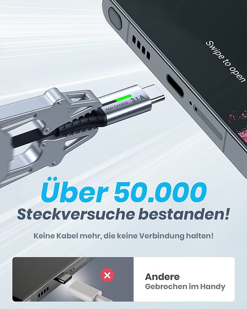 INIU USB-C-USB-A-kaapeli, 2 m hinta ja tiedot | Puhelinkaapelit | hobbyhall.fi