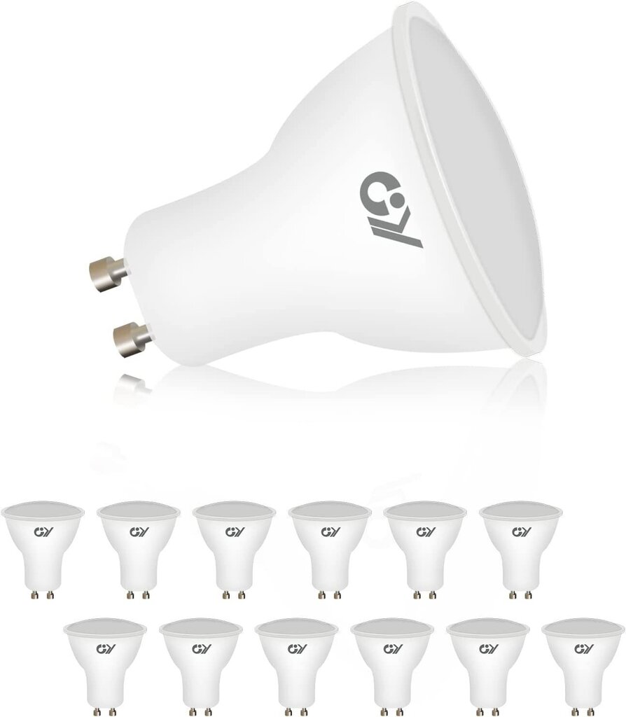 GY GU10 LED-lamput, 8 W, 800 lumenia, 2700 K, valon kulma 120°, 12 kpl. hinta ja tiedot | Lamput | hobbyhall.fi