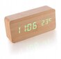 Moderni puinen LED-kello herätyskellolla ja lämpömittarilla, vaalea väri hinta ja tiedot | Hauskat kellot | hobbyhall.fi