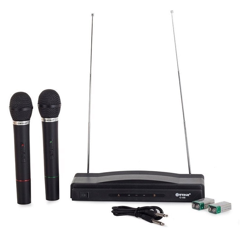 Karaoke-setti 2 langattomalla mikrofonilla hinta ja tiedot | Hauskat juhlapelit ja -tuotteet | hobbyhall.fi