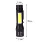 Taktinen LED-taskulamppu 600 lm 400 m ZOOM COB XML T6 USB 5W hinta ja tiedot | Taskulamput ja valonheittimet | hobbyhall.fi