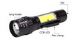 Taktinen LED-taskulamppu 600 lm 400 m ZOOM COB XML T6 USB 5W hinta ja tiedot | Taskulamput ja valonheittimet | hobbyhall.fi