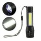 Taktinen LED-taskulamppu 600 lm 400 m ZOOM COB XML T6 USB 5W hinta ja tiedot | Taskulamput ja valonheittimet | hobbyhall.fi