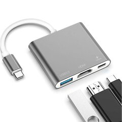 USB Type-C -sovitin, jakaja (USB 3.0, HDMI, Type-C) hinta ja tiedot | Adapterit | hobbyhall.fi