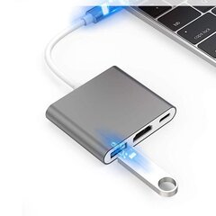 USB Type-C -sovitin, jakaja (USB 3.0, HDMI, Type-C) hinta ja tiedot | Adapterit | hobbyhall.fi