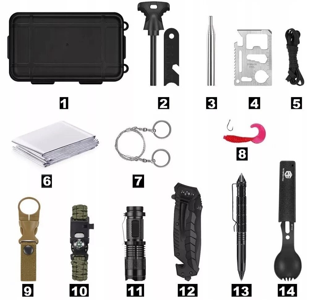 Tactical Survival Kit 32IN1 hinta ja tiedot | Monitoimityökalut ja veitset retkeilyyn | hobbyhall.fi