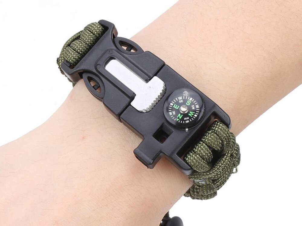 Ranneke matkailuun kompassilla, survival bracelet 5in1 hinta ja tiedot | Monitoimityökalut ja veitset retkeilyyn | hobbyhall.fi