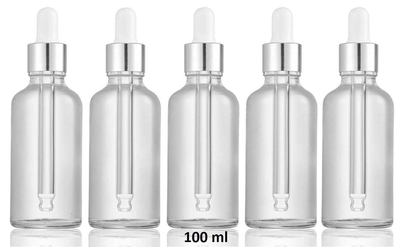 5 kpl sarja 100 ml lasipulloja pipeteillä hinta ja tiedot | Kosmetiikkalaukut ja peilit | hobbyhall.fi