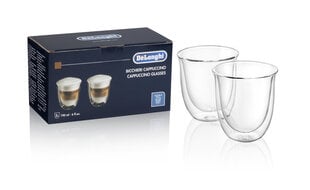 Kaksinkertainen lasinen cappuccino -kuppi DeLonghi 190 ml, 2kpl hinta ja tiedot | Lasit, mukit ja kannut | hobbyhall.fi