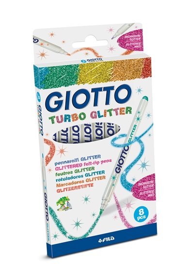 Giotto Turbo Glitter Fila, huopakynät, 8 väriä, 425800 hinta ja tiedot | Taide- ja askartelutarvikkeet | hobbyhall.fi