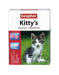 Beaphar Kitty’s biotiinitabletit kissanpennuille Junior, 150 kpl hinta ja tiedot | Kissan herkut | hobbyhall.fi