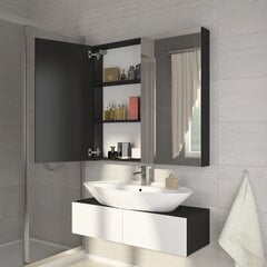 Kylpyhuoneen seinäkaappi Della, musta hinta ja tiedot | Kylpyhuonekaapit | hobbyhall.fi