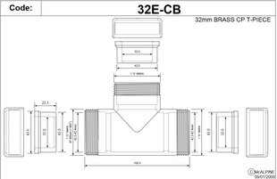 Messinkinen kromattu diskanttijalka, McAlpine MCA32ECB, 32 mm. hinta ja tiedot | Vesilukot | hobbyhall.fi