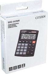Laskin Citizen SDC-812NR musta, 102x124x25mm, työpöydälle /20 hinta ja tiedot | Toimistotarvikkeet | hobbyhall.fi
