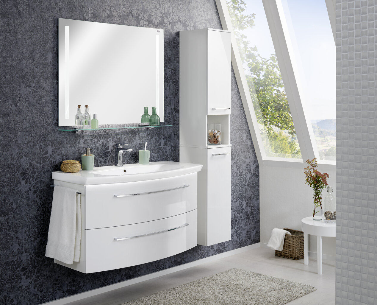 Kylpyhuoneen alakaappi Fackelmann Lino Mini 85, valkoinen hinta ja tiedot | Kylpyhuonekaapit | hobbyhall.fi