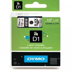 Tulostusteippi DYMO D1 12 mm x 7 m musta läpinäkyvällä hinta ja tiedot | Tulostustarvikkeet | hobbyhall.fi