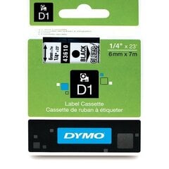 Dymo-teippi D1 6mmx7m musta/läpivienti. 43610 + 5 hinta ja tiedot | Tulostustarvikkeet | hobbyhall.fi