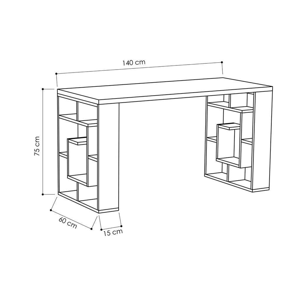 Maze-työpöytä, valkoinen/tummanruskea hinta ja tiedot | Tietokonepöydät ja työpöydät | hobbyhall.fi